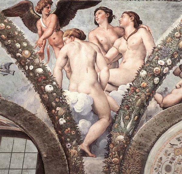 RAFFAELLO Sanzio Cupid and the Three Graces Norge oil painting art